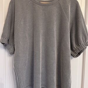 Jules & Leopold Black and White Striped Knit Top